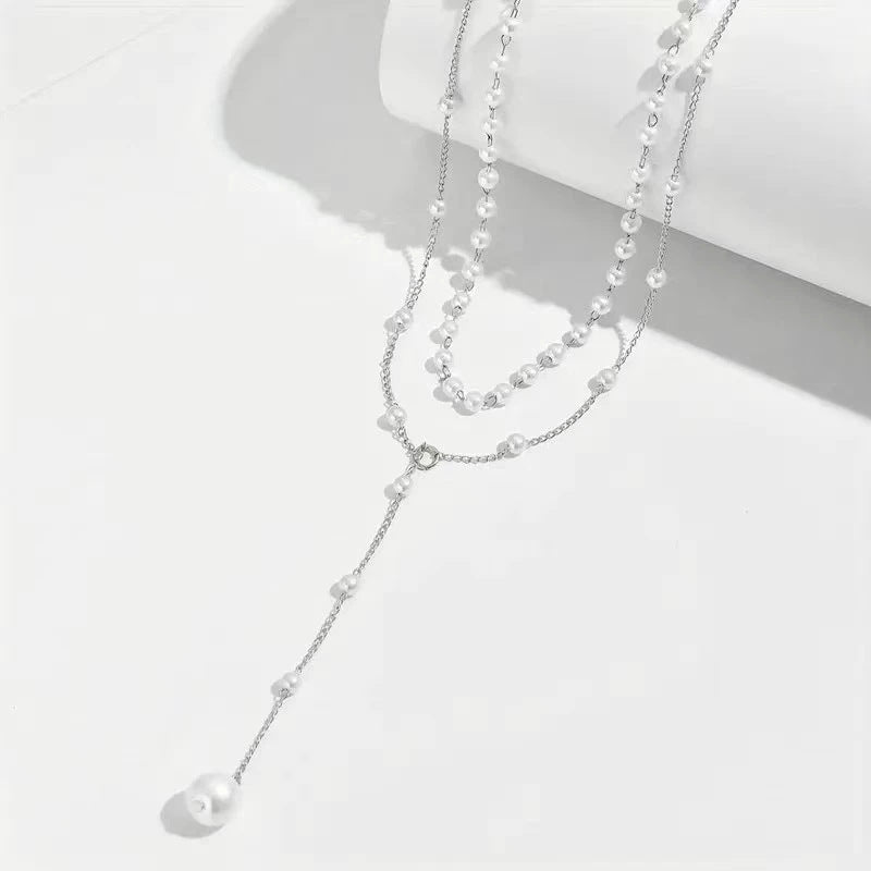 Pearl Double Layer Twin Pearl Necklace